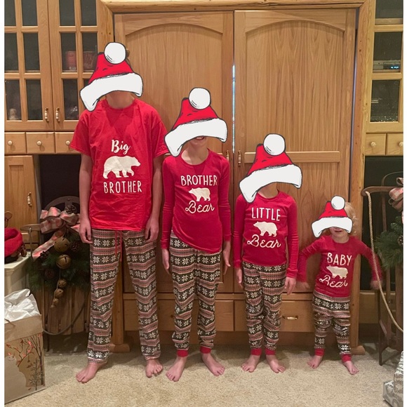 Red & Gray Fair Isle Snowflake ‘Brother Bear' Paiama Set - Youth size large (12) - Picture 5 of 7